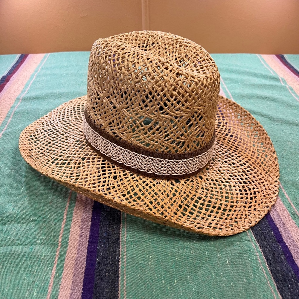Resistol Cowboy Hat Men 7 1/4 Natural Shade Tree Straw Western Stagecoach